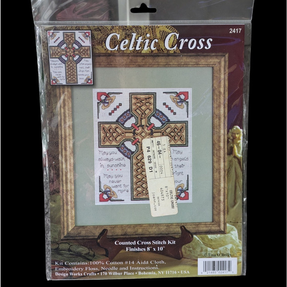 Celtic Cross Counted Cross Stitch Kit New Embroidery 2417 Design Works 8 x 10 - Picture 1 of 6